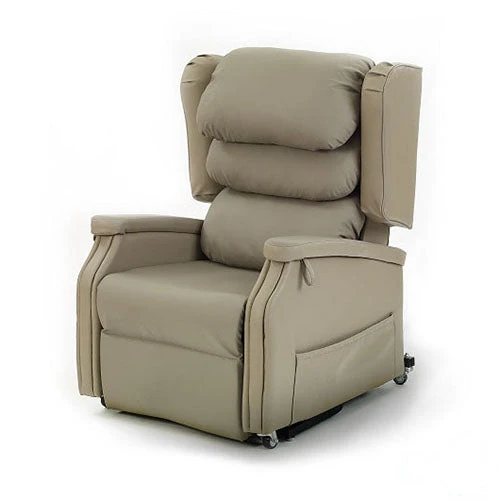 Configura Comfort lift recliner chair in beige, seated position